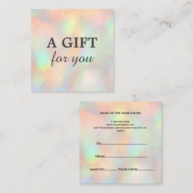 Modern Snyggt HoloGraph Beauty Salon Rabattkort (Fram/baksida)