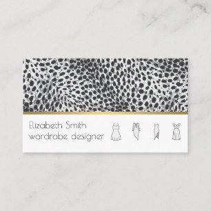 Modern Snyggt Leopard Background Fashionista Visitkort