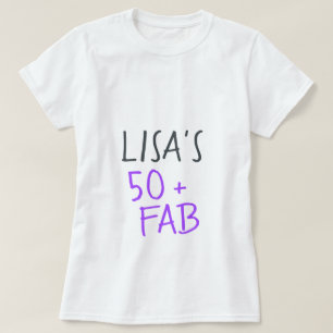 Modern Snyggt Lila 50 Fabulous Birthday T Shirt
