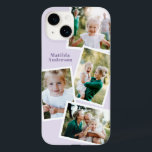 Modern snyggt lila i flera fotofamiljer girigt<br><div class="desc">Modern snyggt - elektronisk telefonfotomatdesign för flera fotofamiljer. Perfekt födelsedag,  jul,  mors dag eller Fars dag. lila Lilac färg kan ändras.</div>