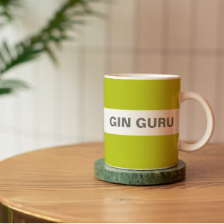 Modern Snyggt Lime Green Gin Guru Kaffemugg
