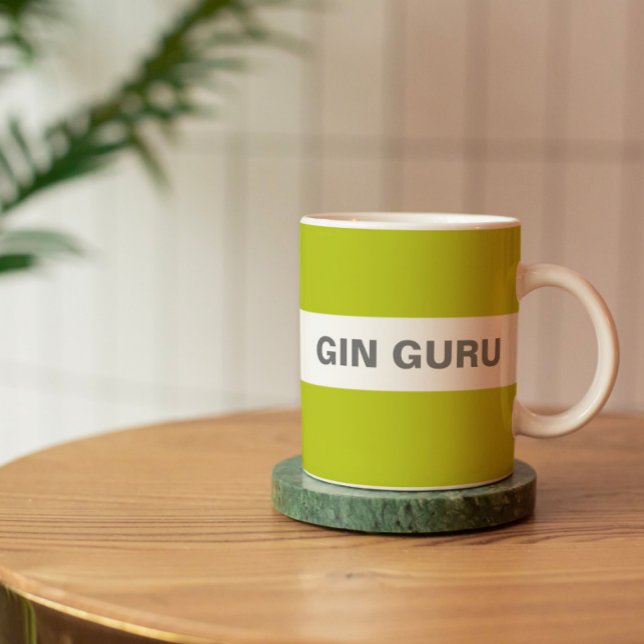 Modern Snyggt Lime Green Gin Guru Kaffemugg (Skapare uppladdad)