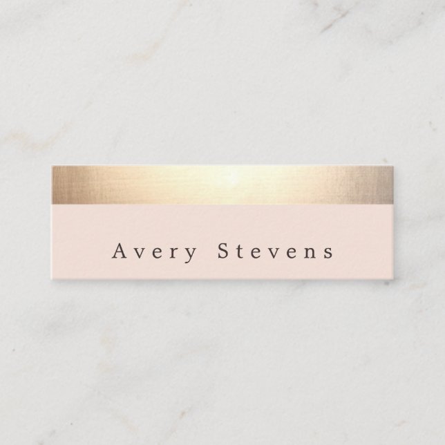 Modern Snyggt Ljus rosa i guld (utan skina) Mini Visitkort (Framsida)
