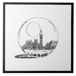 Modern Snyggt London Sity Black White Kakelplatta