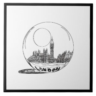 Modern Snyggt London Sity Black White Kakelplatta