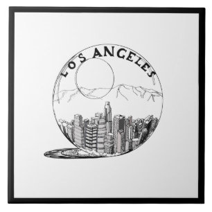Modern Snyggt Los Angeles Sity Black White Kakelplatta