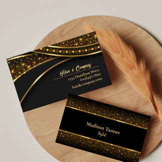 Modern Snyggt Luxury Black Guld Visitkort