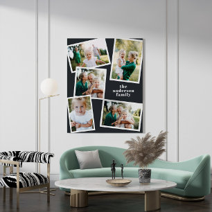 Modern snyggt med flera foto-familjers hemdekanter canvastryck