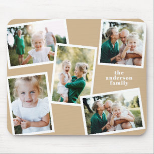 Modern snyggt med flera fotofamiljers beige dekanf musmatta
