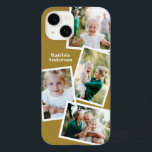 Modern snyggt med flera fotofamiljsenap-elegant<br><div class="desc">Modern snyggt - elektronisk telefonfotomatdesign för flera fotofamiljer. Perfekt födelsedag,  jul,  mors dag eller Fars dag. Mustard färg kan ändras.</div>