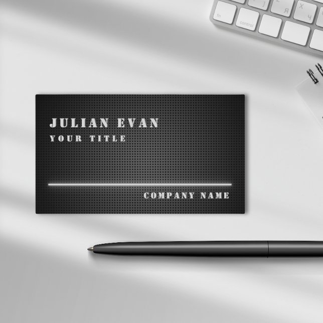 Modern Snyggt - minimalistiskt svart Metall Visitkort (Modern Stylish Minimalist Black Metal Business Card)