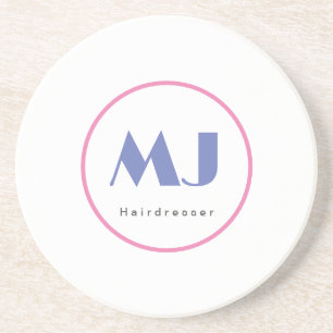 Modern Snyggt Monogram Blue White Hairdresser Underlägg