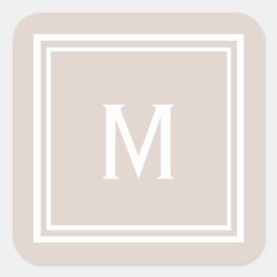 Modern Snyggt - Monogram för Anpassningsbar Fyrkantigt Klistermärke