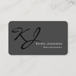 Modern Snyggt Monogram Grått Visitkort
