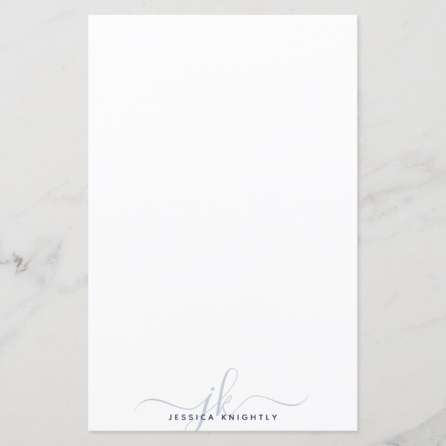 Modern Snyggt Monogram Initialer marinblå minimala (Framsida)