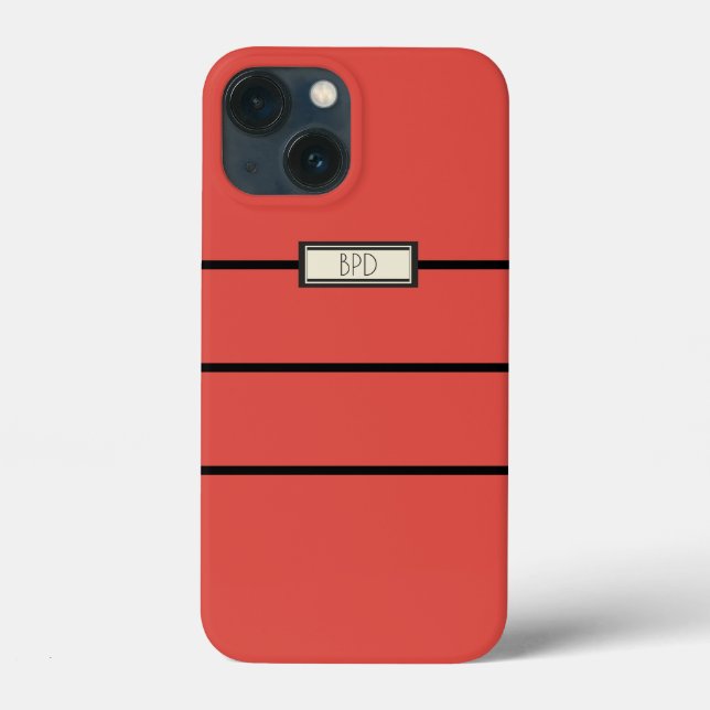 Modern Snyggt Monogram Monogrammed Coola Red Cute (Baksida)