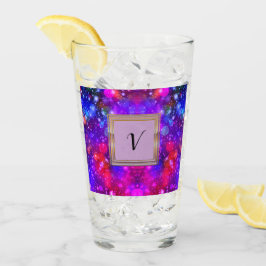 Modern Snyggt Monogram Mönster Winter Party Glaskopp