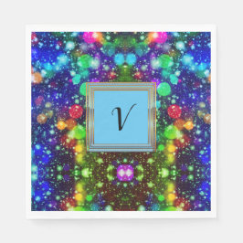 Modern Snyggt Monogram Mönster Winter Party Pappersservett