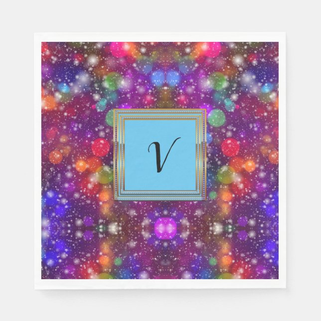 Modern Snyggt Monogram Mönster Winter Party Pappersservett (Framsidan)