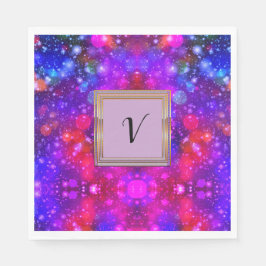 Modern Snyggt Monogram Mönster Winter Party Pappersservett