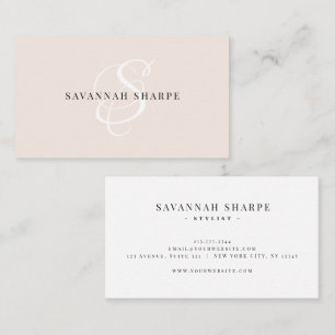 Modern Snyggt Monogram Professionell Peach Visitkort