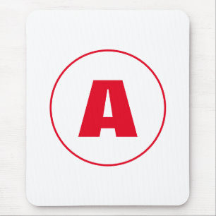 Modern Snyggt Monogram Red Initial Brev White Musmatta