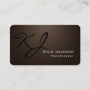 Modern Snyggt Monogram Sepia Brown Visitkort