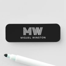 Modern Snyggt Monogram Simple Sleek Black