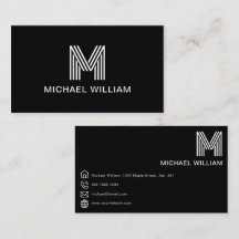 Modern Snyggt Monogram Simple Sleek Black