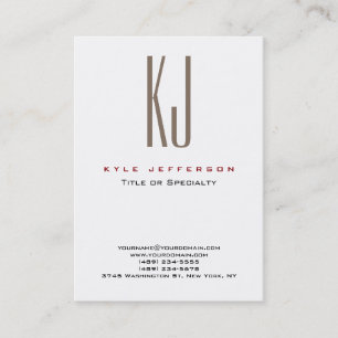 Modern Snyggt, Monogram Vit renhet Trendig Visitkort