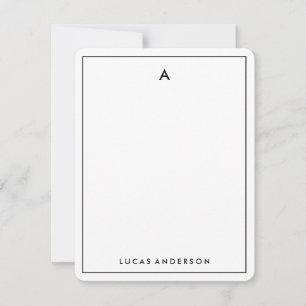 Modern Snyggt Monogrammed stationerianteckningskor Anteckningskort