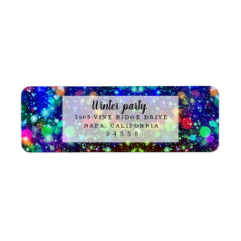 Modern Snyggt Mönster Winter Party Returadress Etikett
