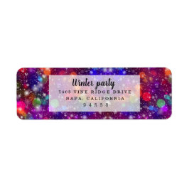Modern Snyggt Mönster Winter Party Returadress Etikett