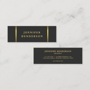 Modern snyggt mörk grått guld professionell mini visitkort