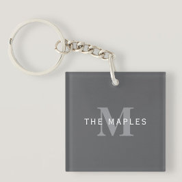 Modern Snyggt Mörk Grått Monogram och Namn