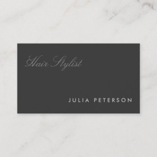 Modern Snyggt Mörk Grått Professionell Stylist Visitkort