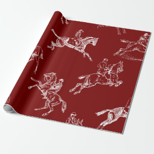 Modern Snyggt Mörk Red Toile Presentpapper