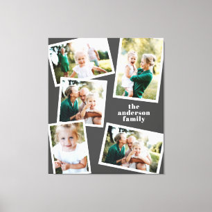 Modern snyggt multifotofamiljs grått-hemindecor canvastryck