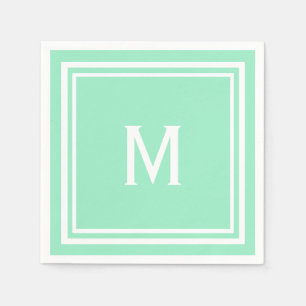 Modern Snyggt Neo Mint Grönt Anpassningsbar Monogr Pappersservett