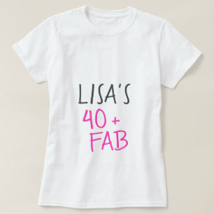 Modern Snyggt Neon Rosa 40 Fabulous Birthday T Shirt