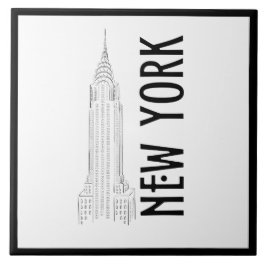 Modern Snyggt New York Sity Black White Kakelplatta