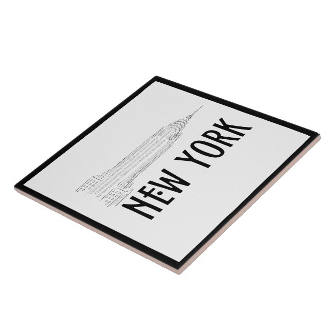 Modern Snyggt New York Sity Black White Kakelplatta (Sidan)