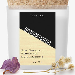 Modern Snyggt Pastel Gult Black Färg Candles Mat Etikett