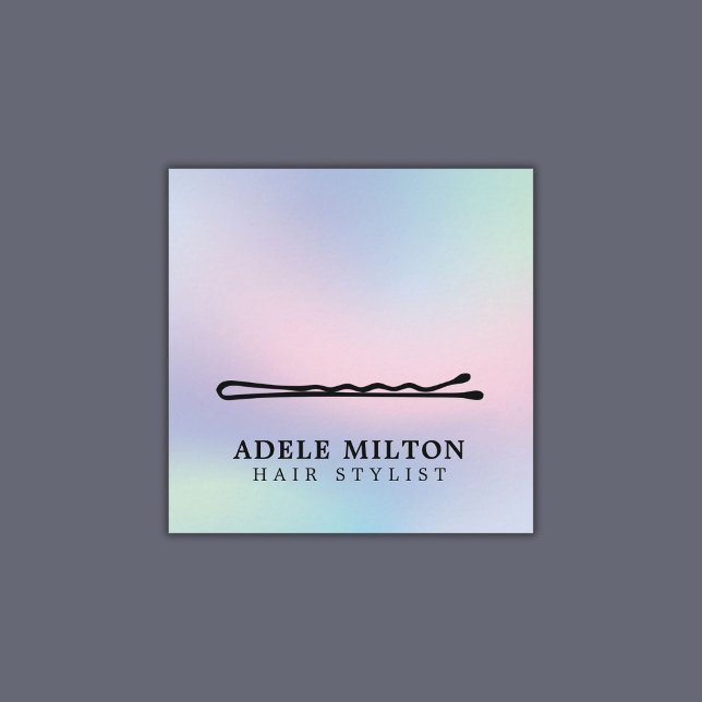 Modern Snyggt Pastel Hair Pin Salon Fyrkantigt Visitkort (Skapare uppladdad)