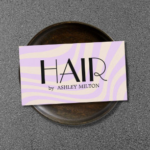 Modern Snyggt Pastel Lila Abstrakt Bold Hair Visitkort