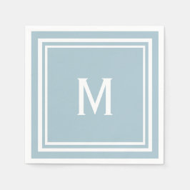 Modern Snyggt Powder Blue Anpassningsbar Monogram Pappersservett