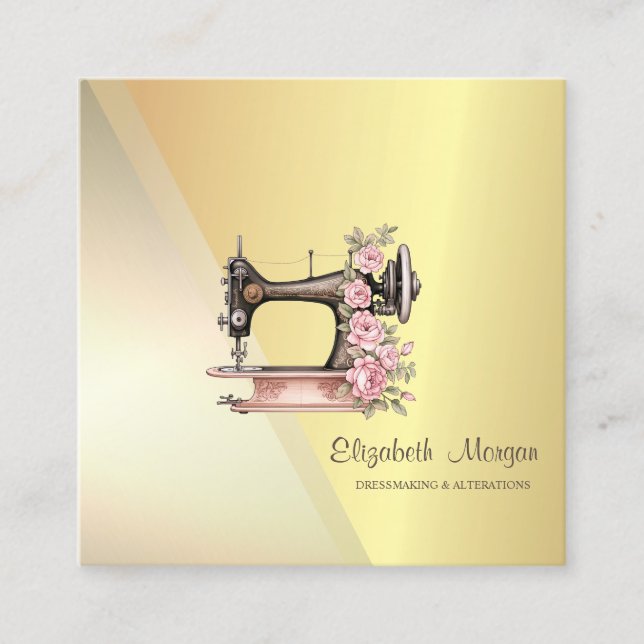 Modern Snyggt Professionell Geometric Guld Fyrkantigt Visitkort (Framsida)