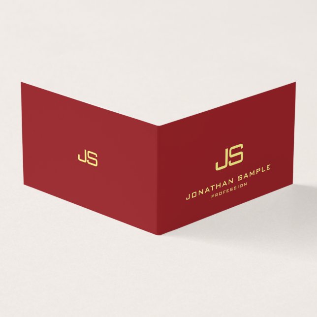 Modern Snyggt Professionell Monogram Bok Fold Visitkort (Utsida)