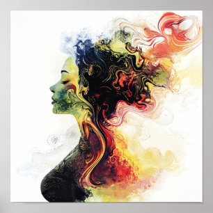 Modern Snyggt Rainbow Abstrakt Benice Woman Poster