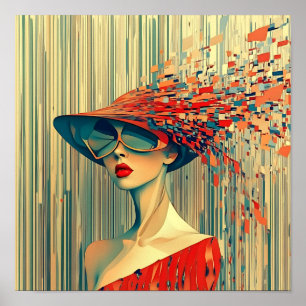 Modern Snyggt Rainbow Abstrakt Benice Woman Poster
